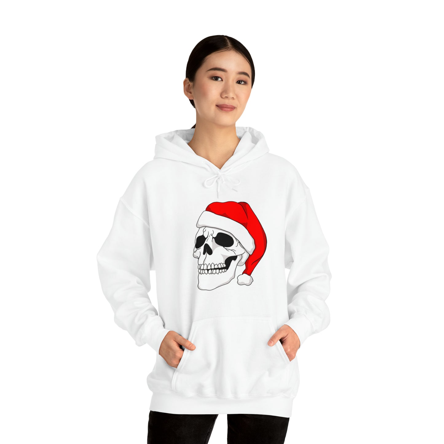 Santa Skull Unisex Heavy Blend™ Hooded Sweatshirt Hoodie Printify   