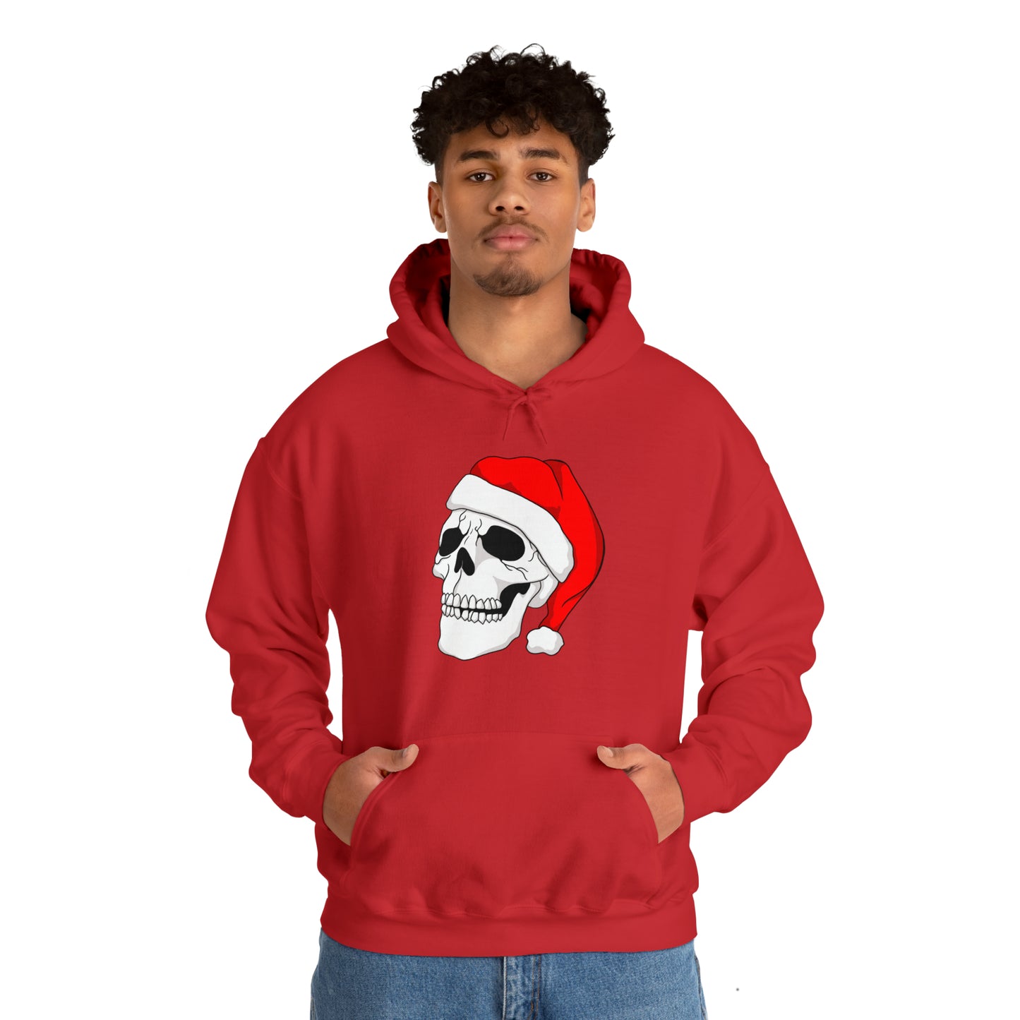 Santa Skull Unisex Heavy Blend™ Hooded Sweatshirt Hoodie Printify   