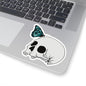 Skull and butterfly Kiss-Cut Stickers Paper products Printify 4" × 4" White 