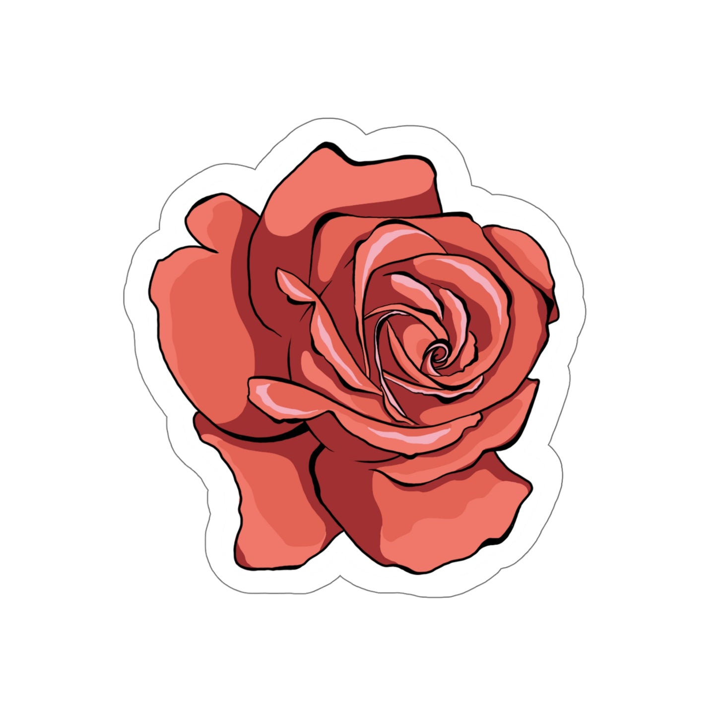 Rose Kiss-Cut Sticker Paper products Printify 6" × 6" White 