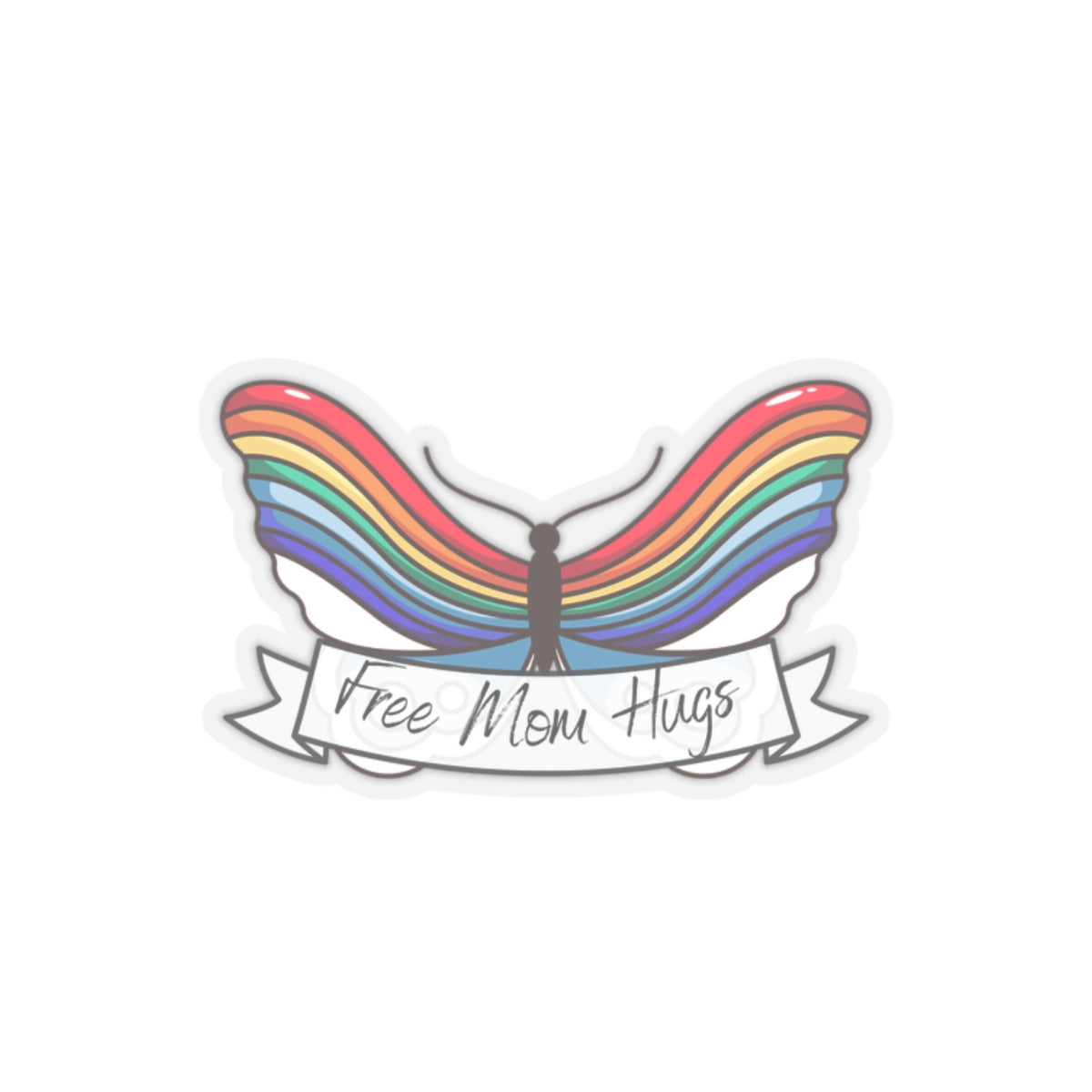 free mom hugs banner Kiss-Cut Sticker Paper products Printify 2" × 2" Transparent 