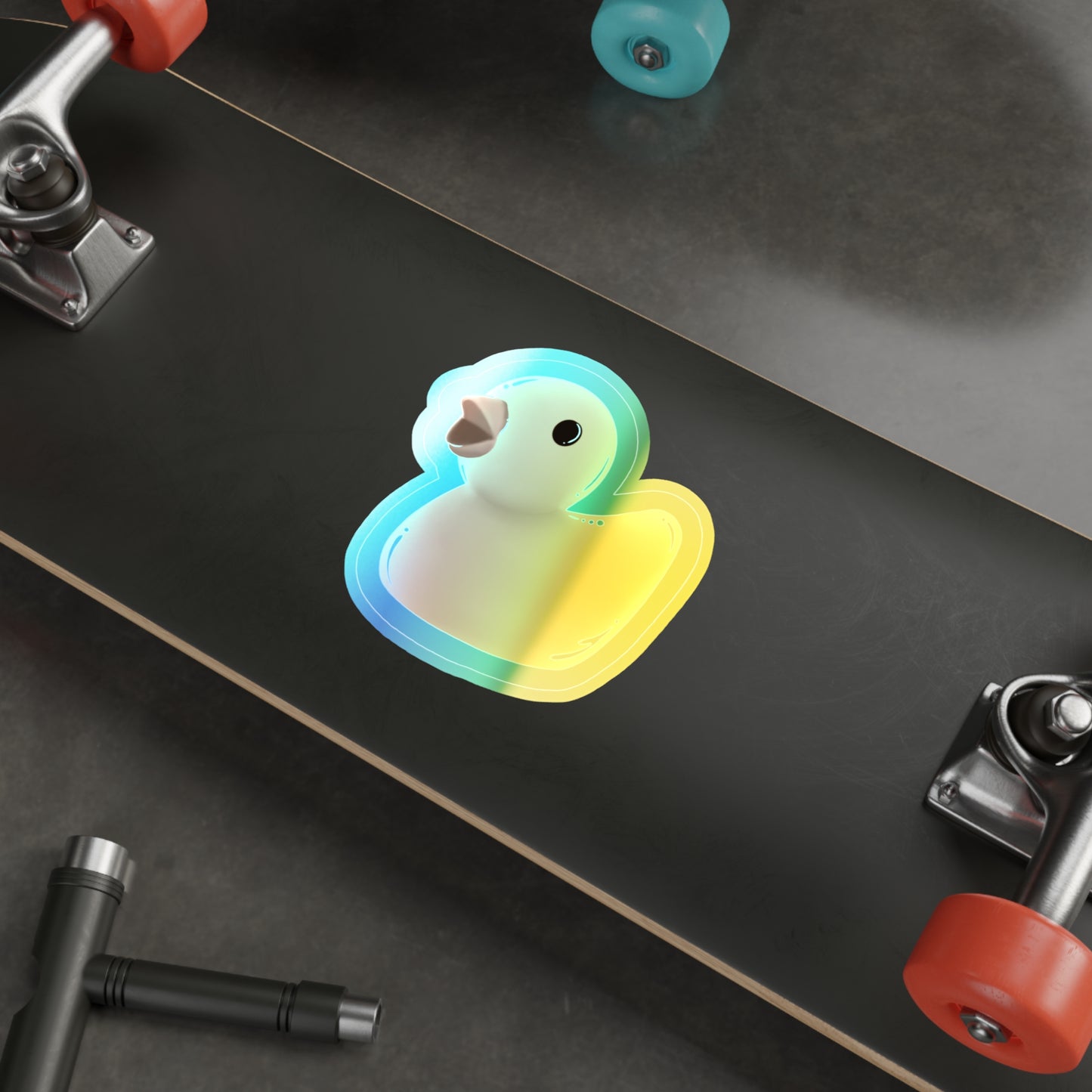 Rubber Duck Holographic Die-cut Sticker Paper products Printify 5" × 5" Die-Cut Holographic