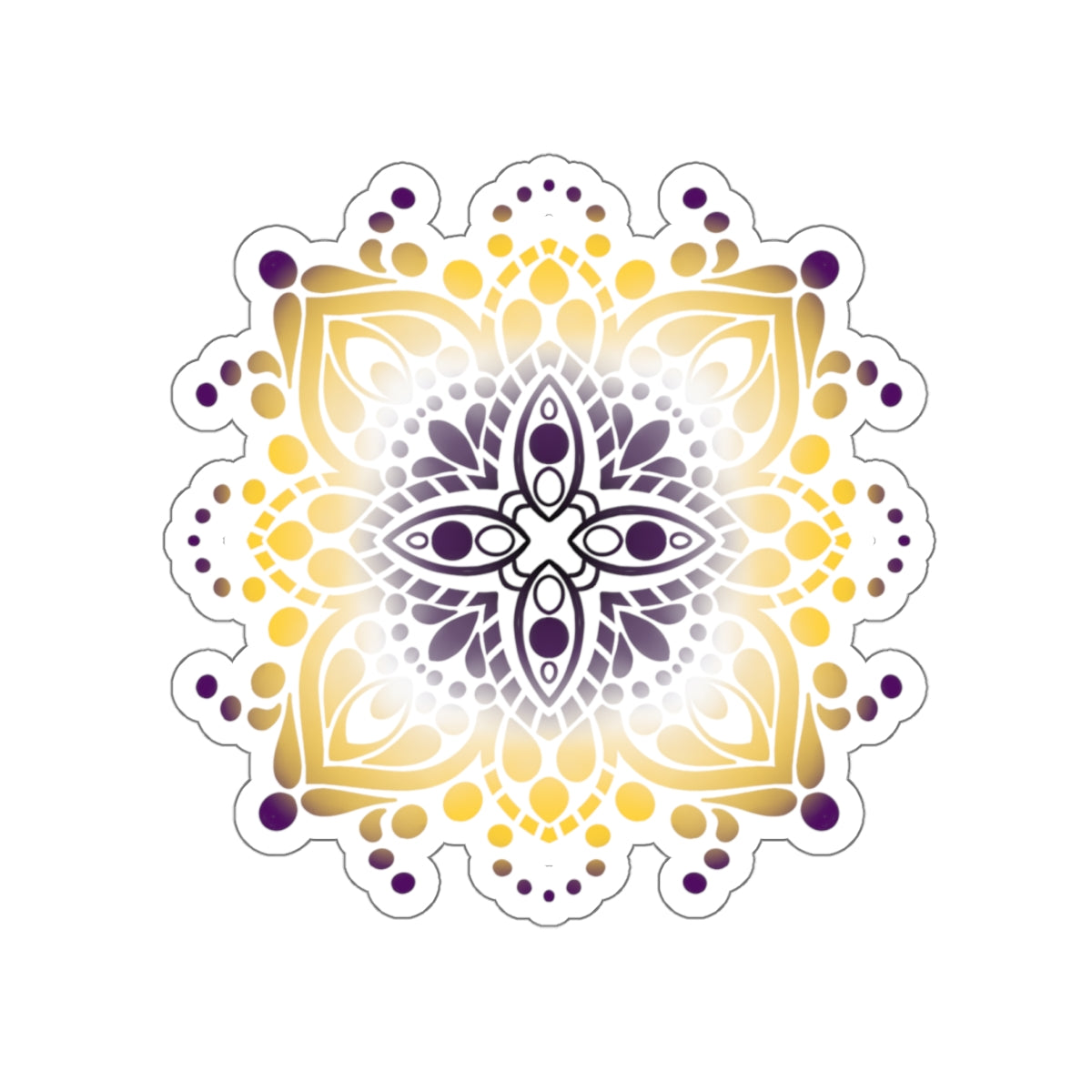 Non binary pride Mandala Kiss-Cut Stickers Paper products Printify   