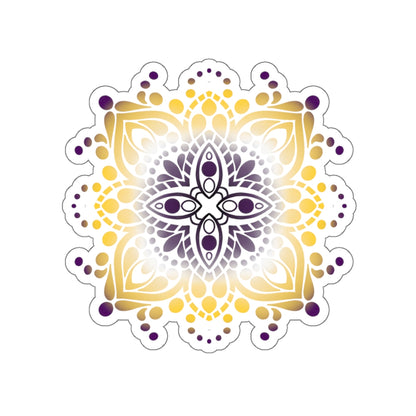 Non binary pride Mandala Kiss-Cut Stickers Paper products Printify   