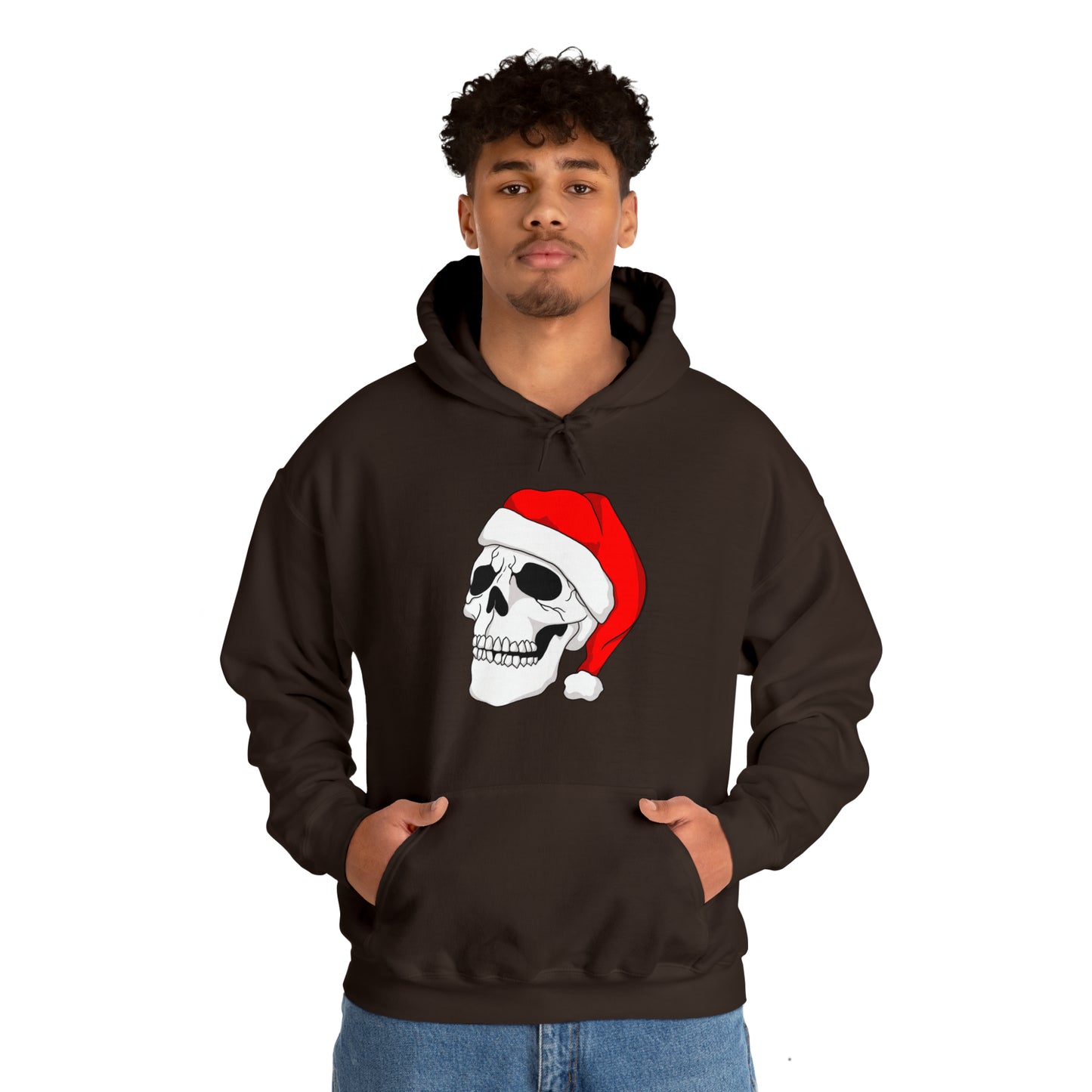 Santa Skull Unisex Heavy Blend™ Hooded Sweatshirt Hoodie Printify   