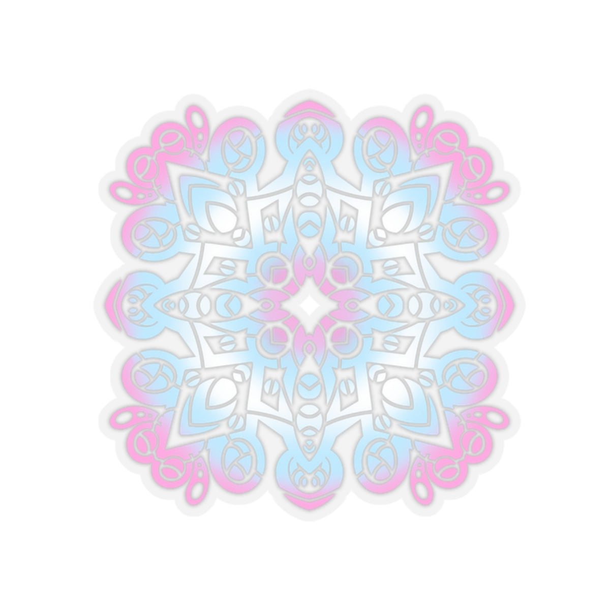 Trans pride mandala Kiss-Cut Sticker Paper products Printify   