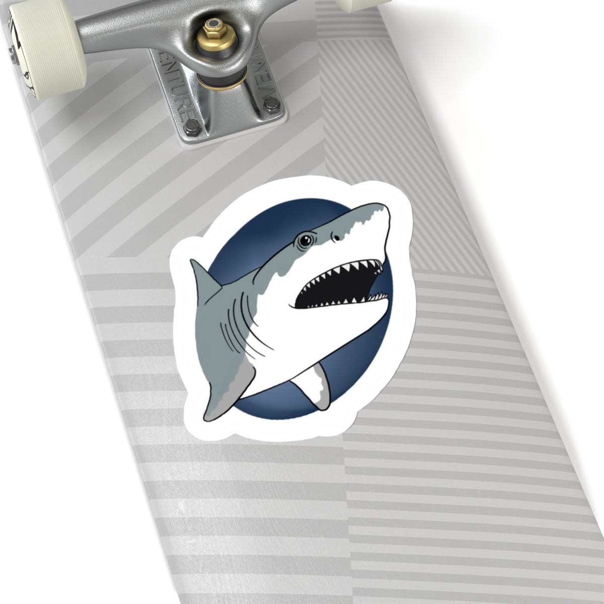 Great white Shark Kiss-Cut Sticker Paper products Printify 6" × 6" White 