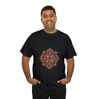 Fall Mandala Unisex Heavy Cotton Tee T-Shirt Printify   