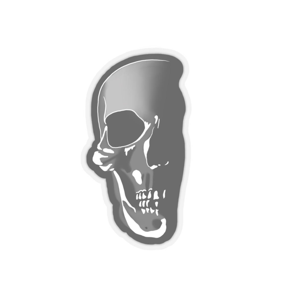 half skull design Kiss-Cut Sticker Paper products Printify   