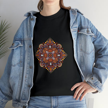 Fall Mandala Unisex Heavy Cotton Tee T-Shirt Printify   