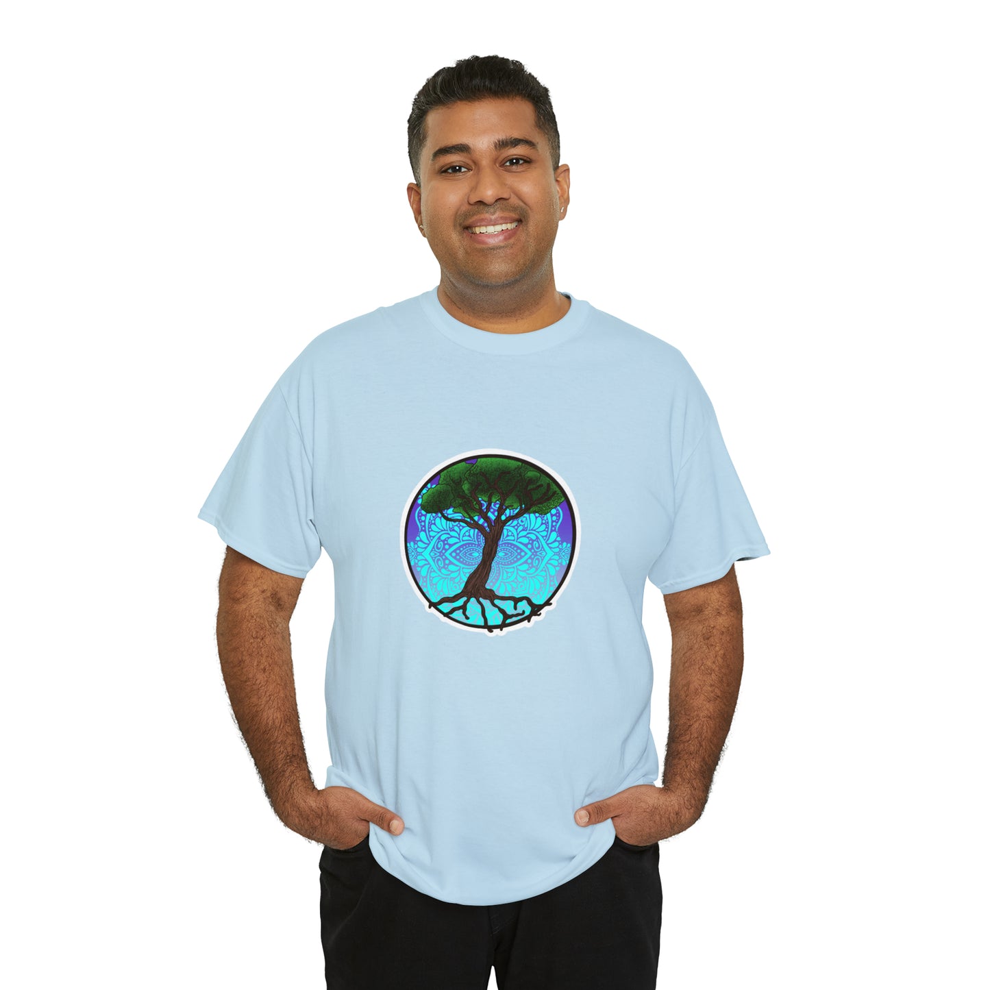 Tree of life Mandala Unisex Heavy Cotton Tee T-Shirt Printify   