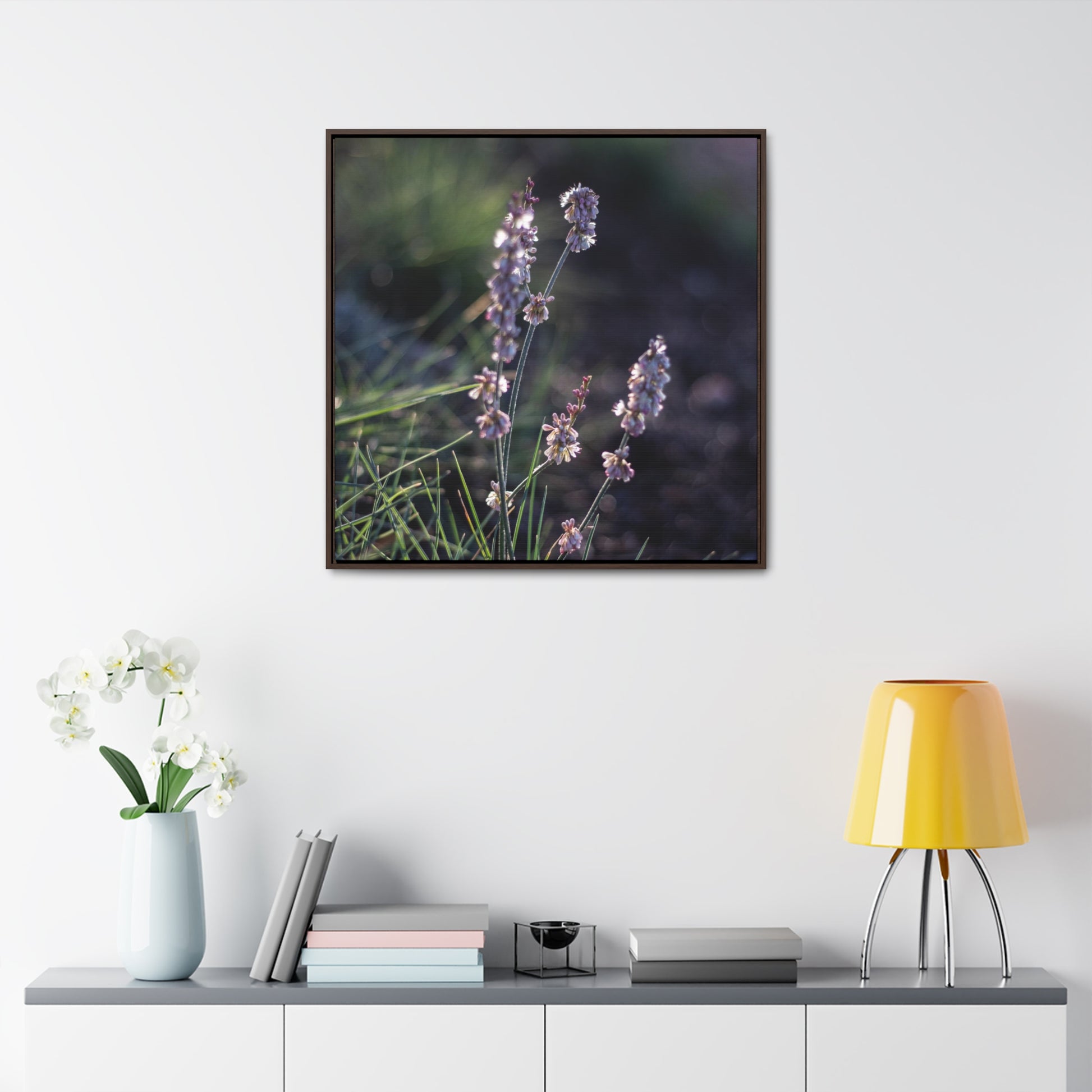 Macro purple flower photograph Gallery Canvas Wraps, Square Frame Canvas Printify   