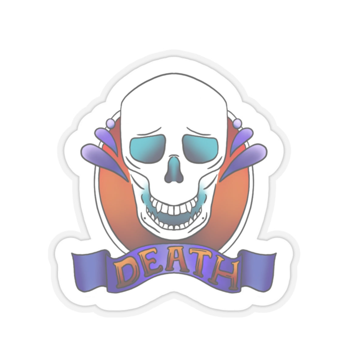 Death Kiss-Cut Sticker Paper products Printify   