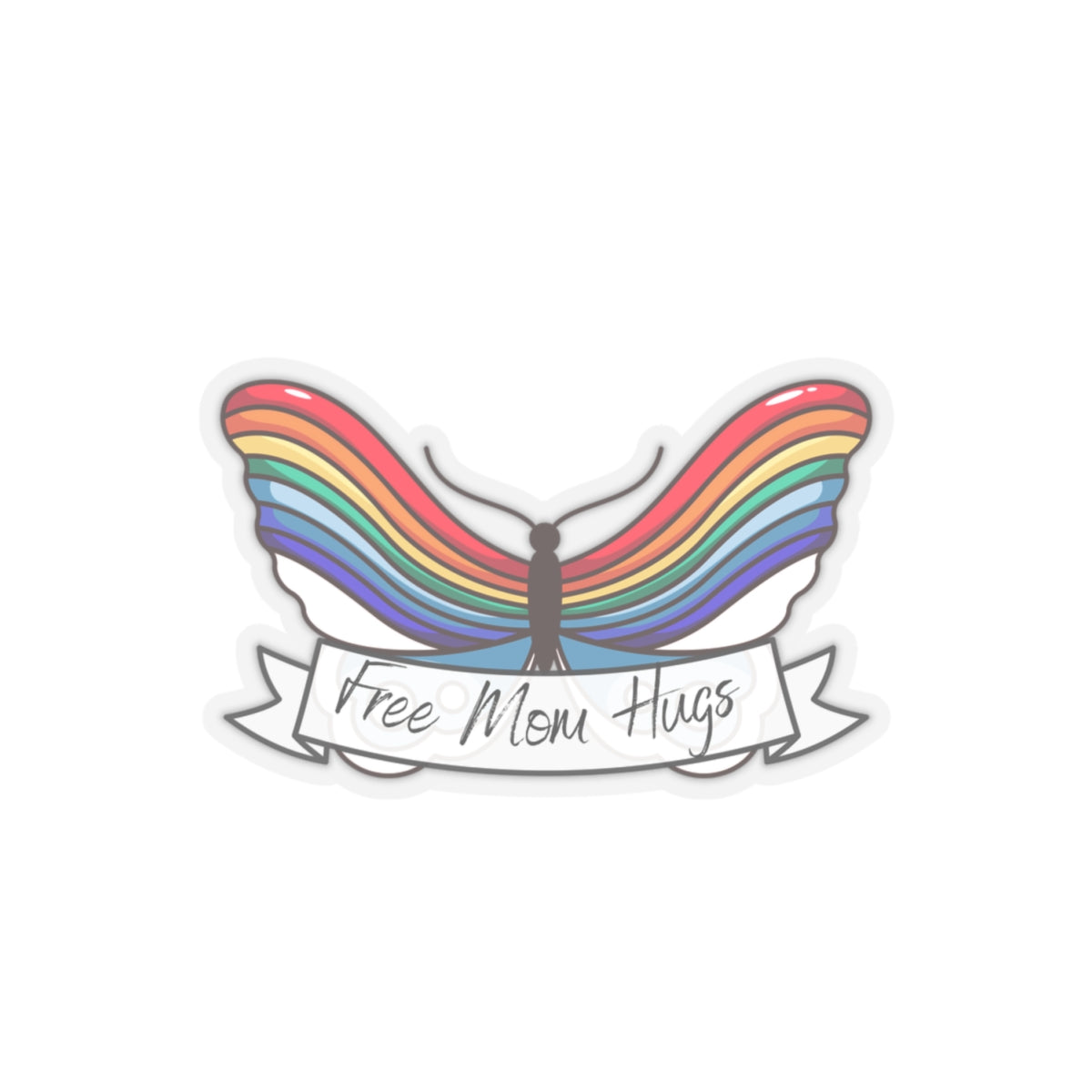 free mom hugs banner Kiss-Cut Sticker Paper products Printify 4" × 4" Transparent 