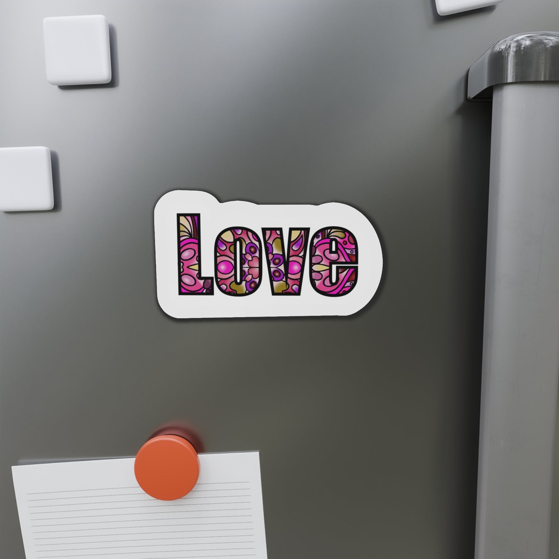 Colorful Love Die-Cut Magnet Home Decor Printify   