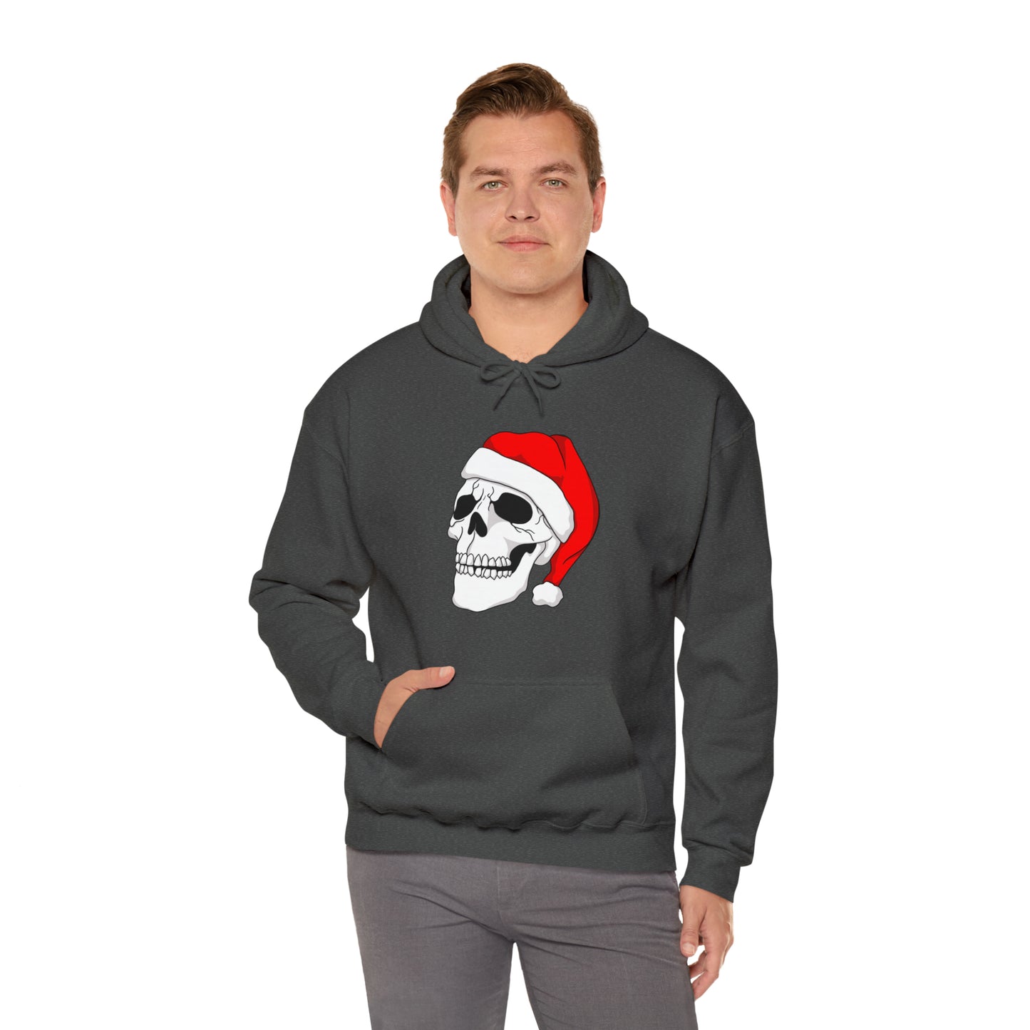 Santa Skull Unisex Heavy Blend™ Hooded Sweatshirt Hoodie Printify   