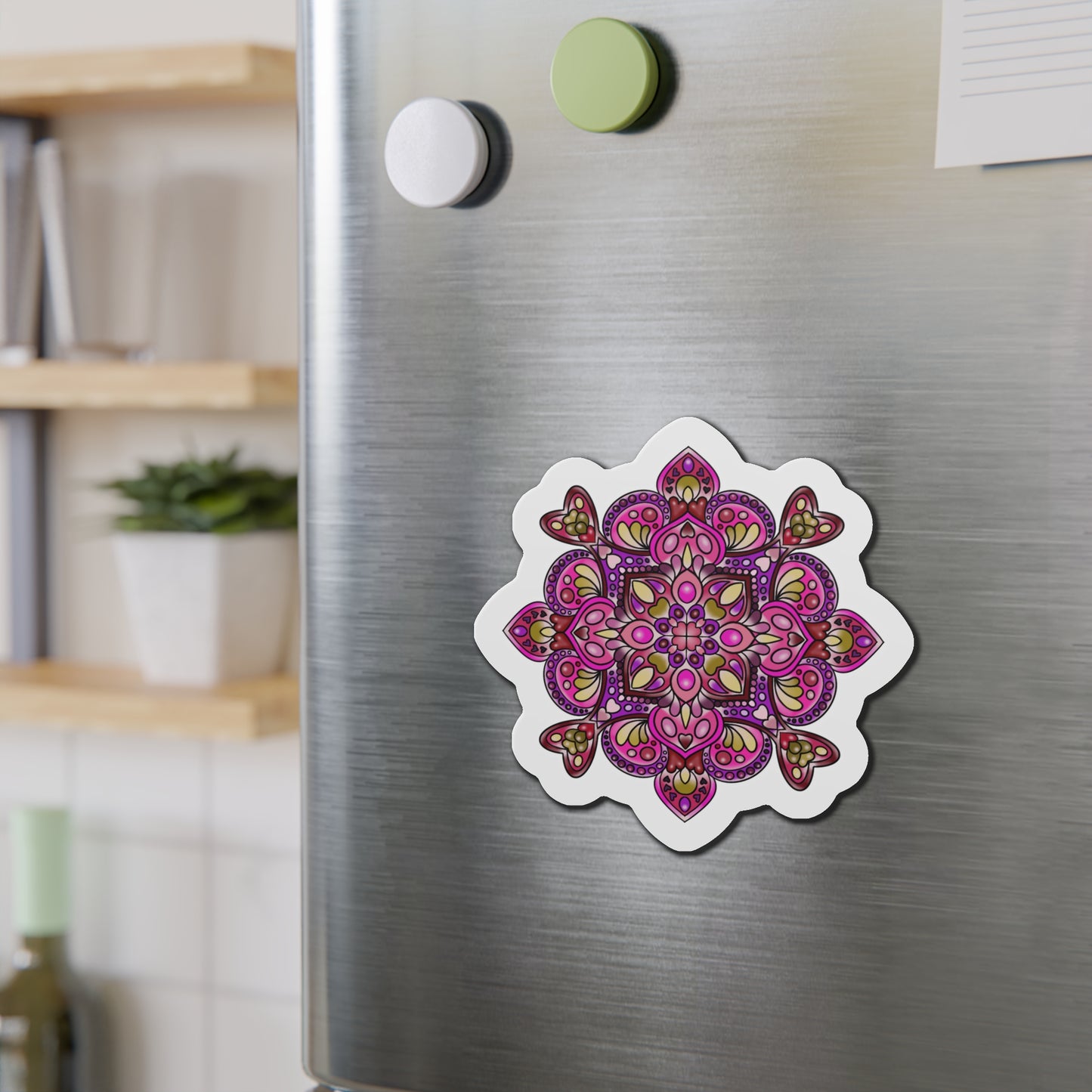 pink Mandala Die-Cut Magnet Home Decor Printify   