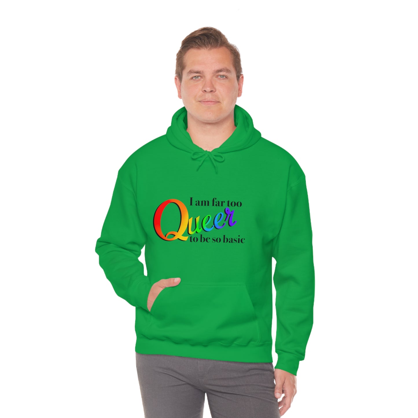 Far too queer Pride Unisex Heavy Blend™ Hooded Sweatshirt Hoodie Printify   