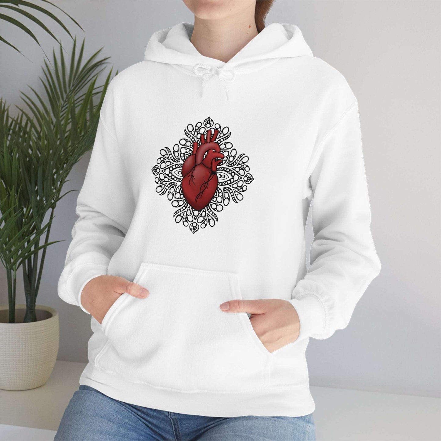 Anatomical Heart Mandala Unisex Heavy Blend™ Hooded Sweatshirt Hoodie Printify   