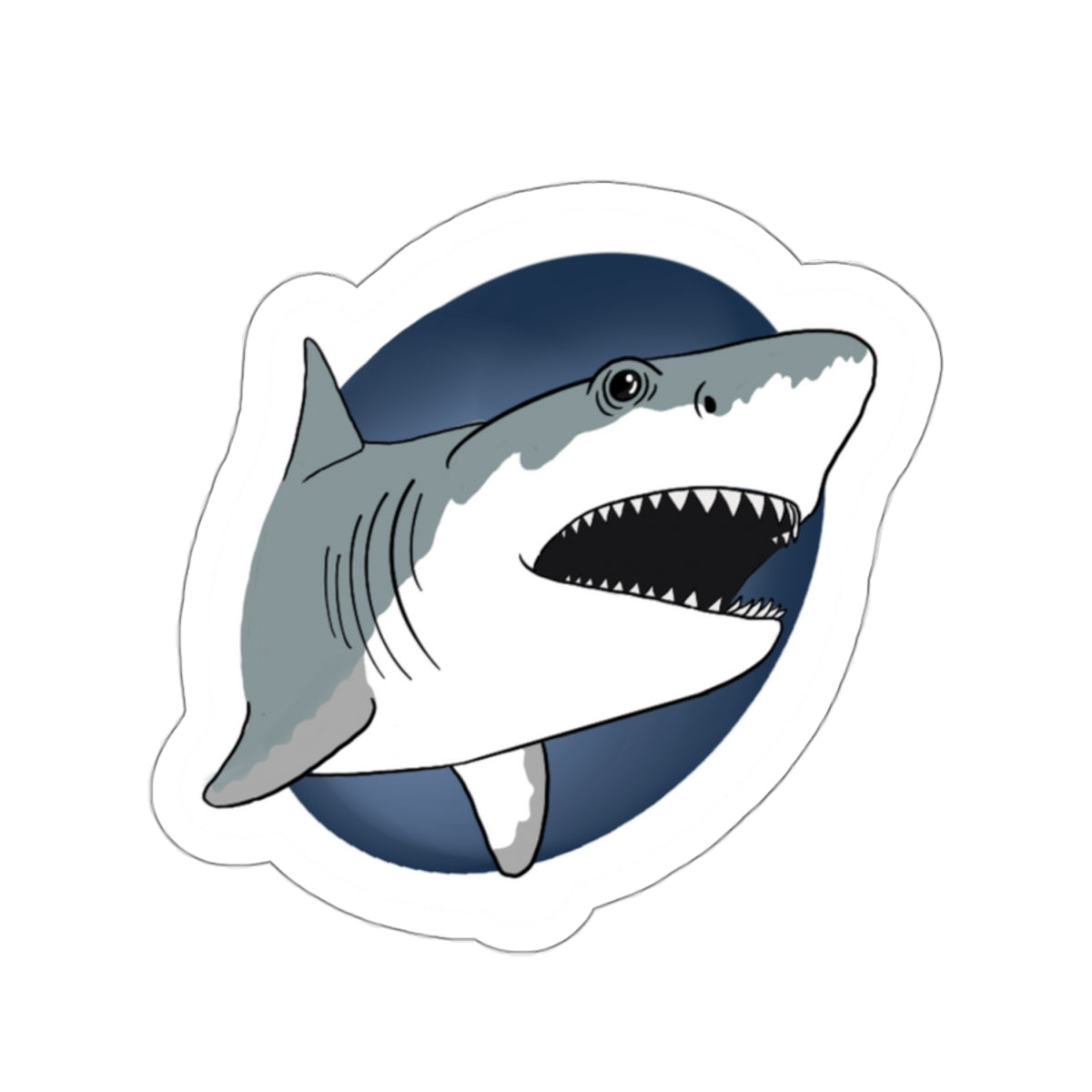 Great white Shark Kiss-Cut Sticker Paper products Printify   