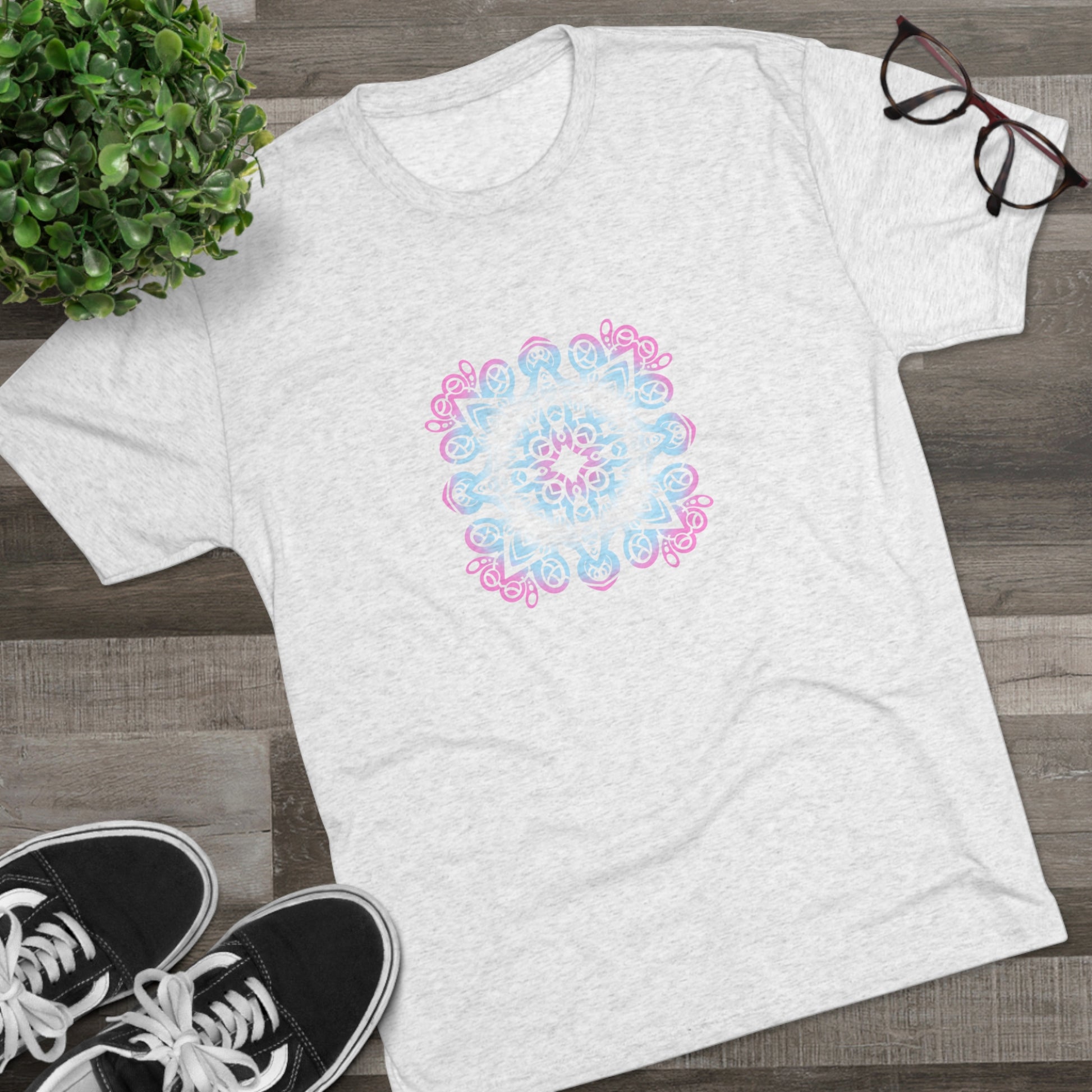 Trans pride Mandala Unisex Tri-Blend Crew Tee T-Shirt Printify   