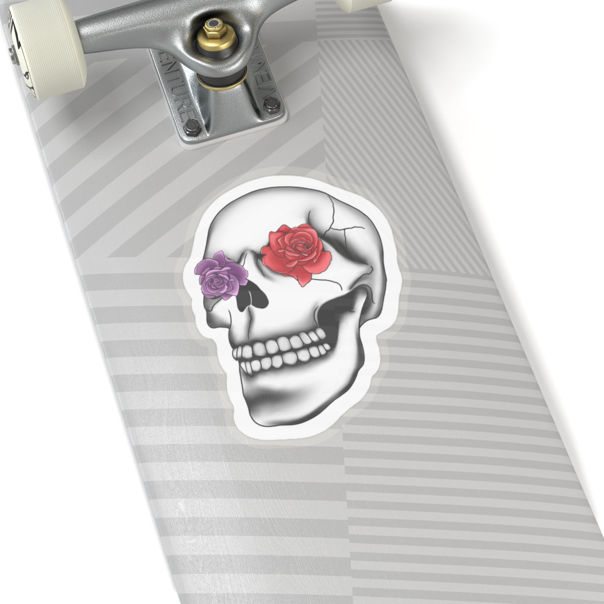 Rose skull Kiss-Cut Sticker Paper products Printify   