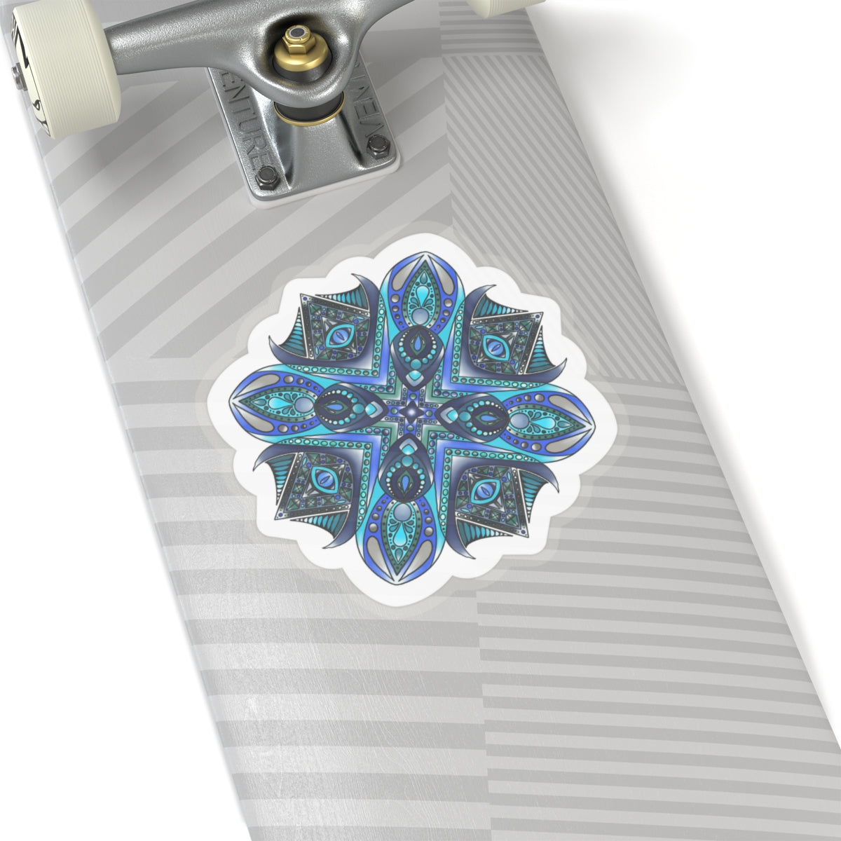 Deep Blue mandala Kiss-Cut Sticker Paper products Printify   