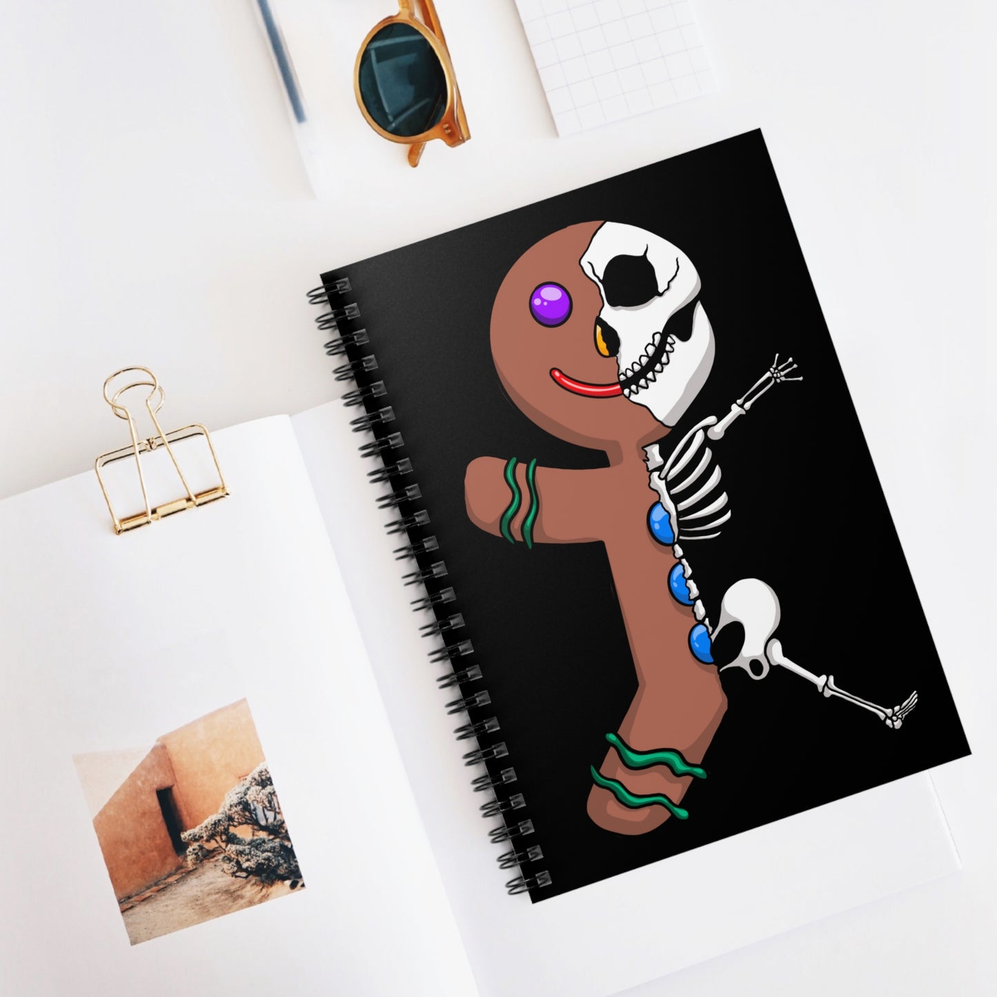 Morbid Gingerbread man Spiral Notebook - Ruled Line Paper products Printify   