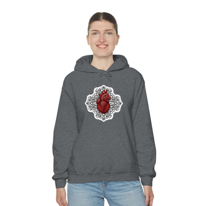 Anatomical Heart Mandala Unisex Heavy Blend™ Hooded Sweatshirt Hoodie Printify   