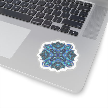 Deep Blue mandala Kiss-Cut Sticker Paper products Printify   