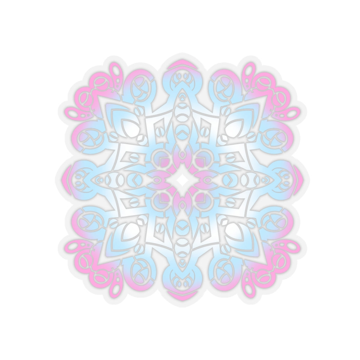 Trans pride mandala Kiss-Cut Sticker Paper products Printify   