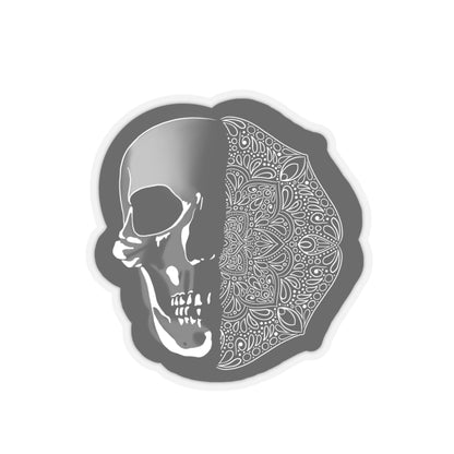 Half skull mandala Kiss-Cut Sticker Paper products Printify   