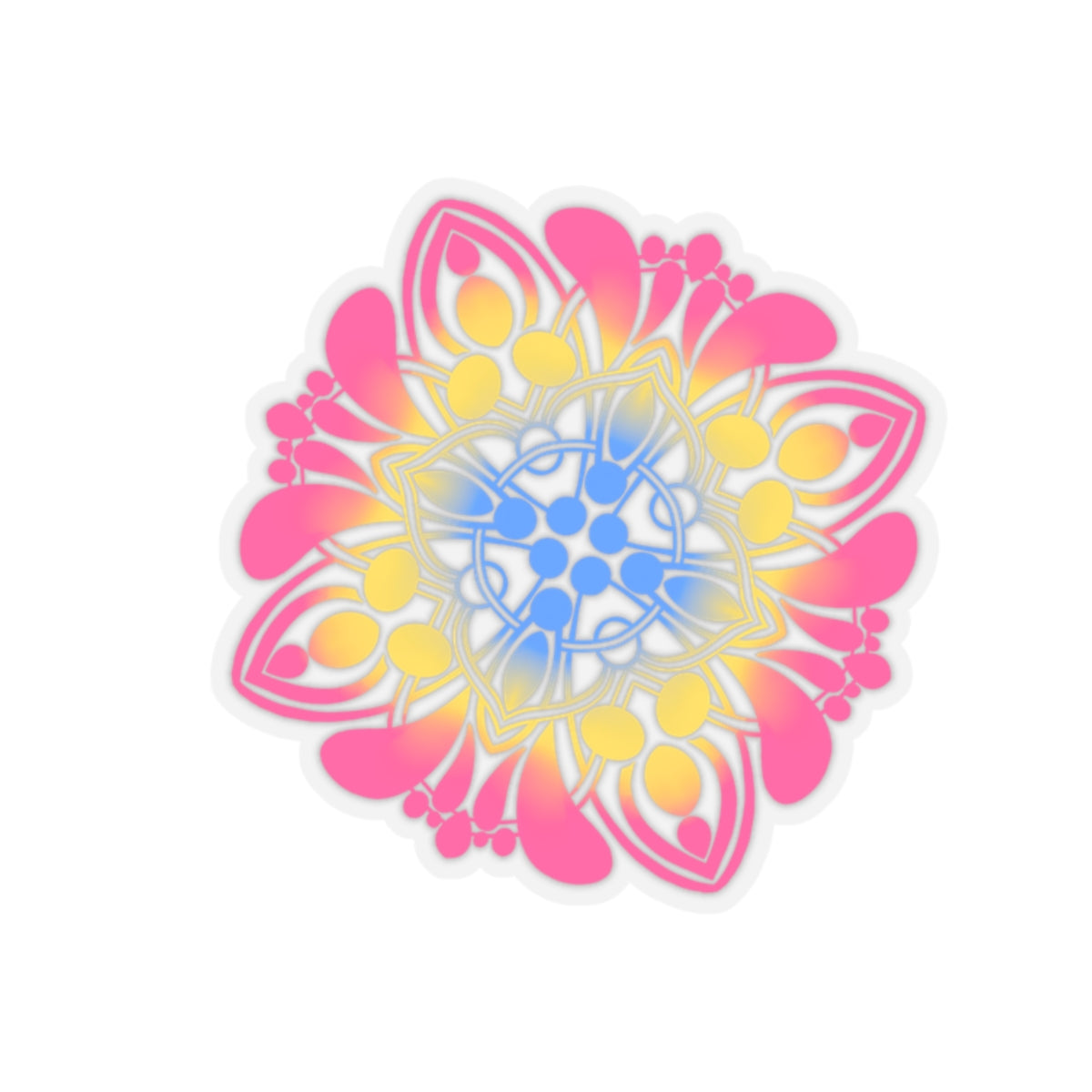 Pansexual pride Mandala Kiss-Cut Sticker Paper products Printify   