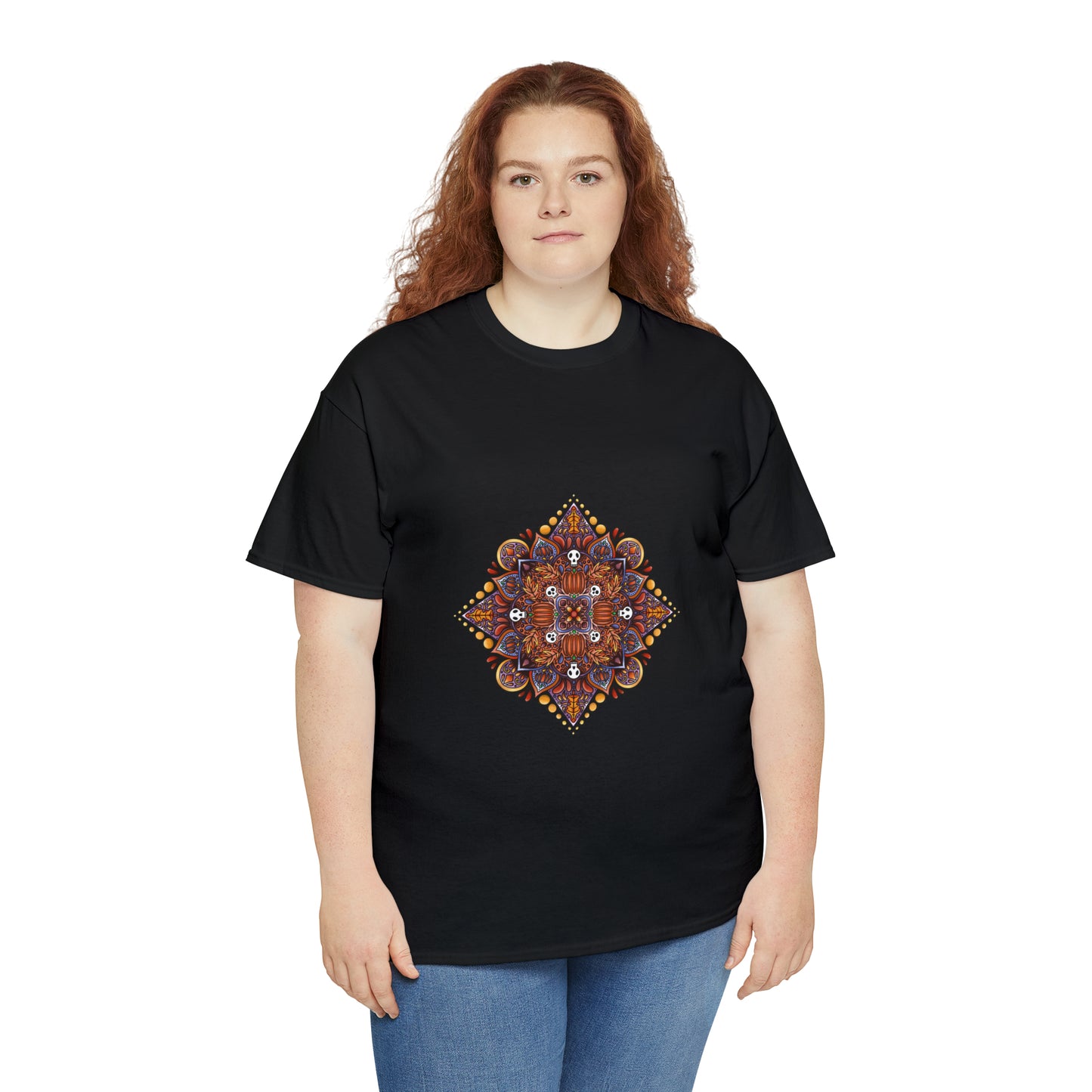 Fall Mandala Unisex Heavy Cotton Tee T-Shirt Printify   