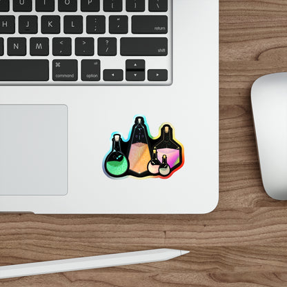 Potion Bottles Holographic Die-cut Sticker Paper products Printify 3" × 3" Die-Cut Holographic