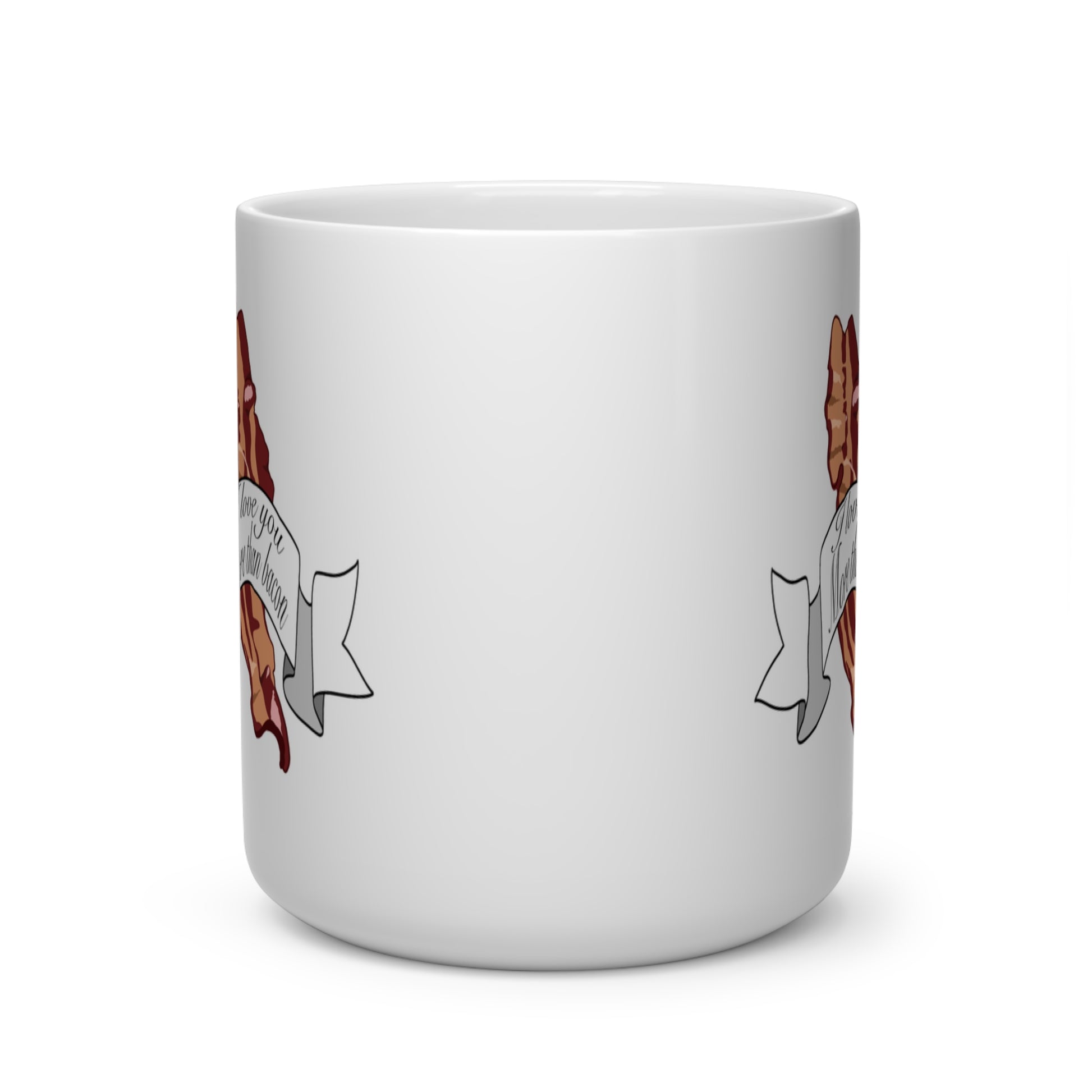 I love you more than bacon Heart Shape Mug Mug Printify   