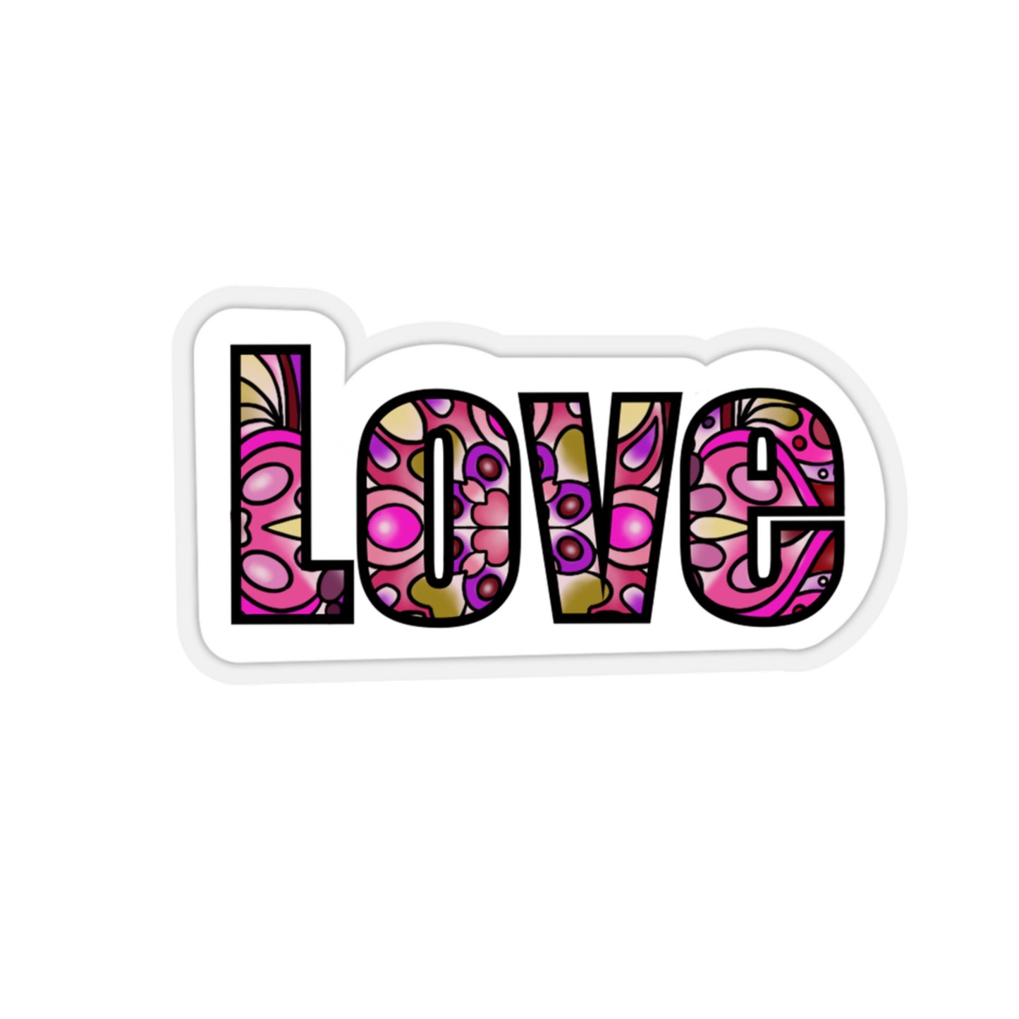 Colorful Love Kiss-Cut Sticker Paper products Printify 3" × 3" Transparent 