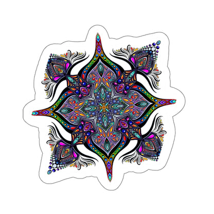 Rainbow mandala Kiss-Cut Sticker Paper products Printify   