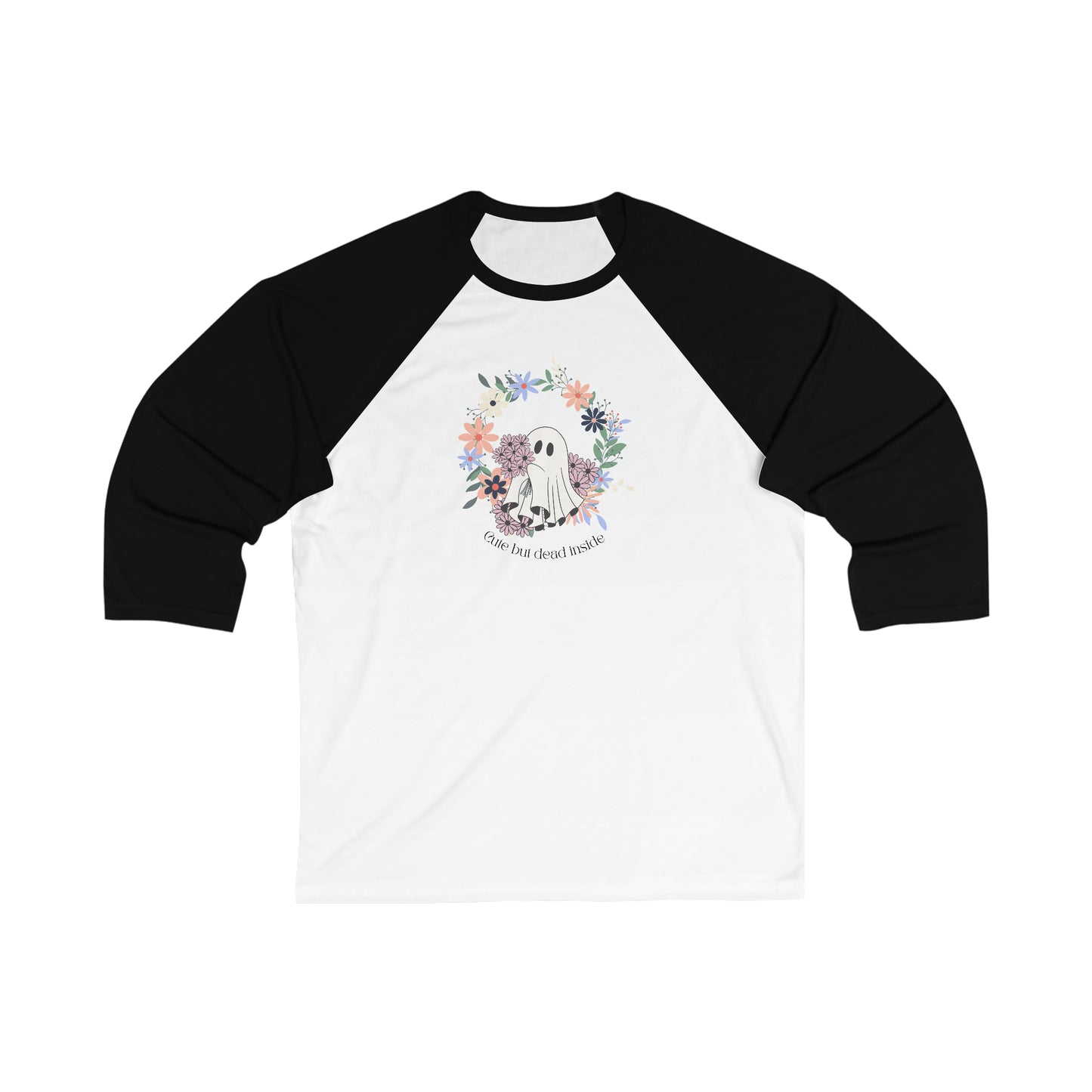 Cute but dead inside Unisex 3\4 Sleeve Baseball Tee Long-sleeve Printify White/ Black M 