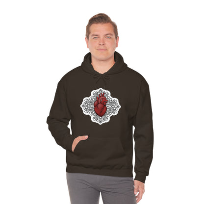 Anatomical Heart Mandala Unisex Heavy Blend™ Hooded Sweatshirt Hoodie Printify   