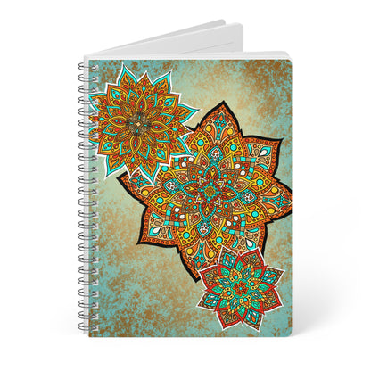 Light Mandalas Wire bound Softcover Notebook, A5 Paper products Printify   