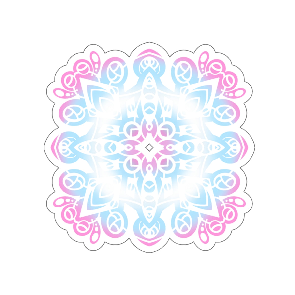 Trans pride mandala Kiss-Cut Sticker Paper products Printify   