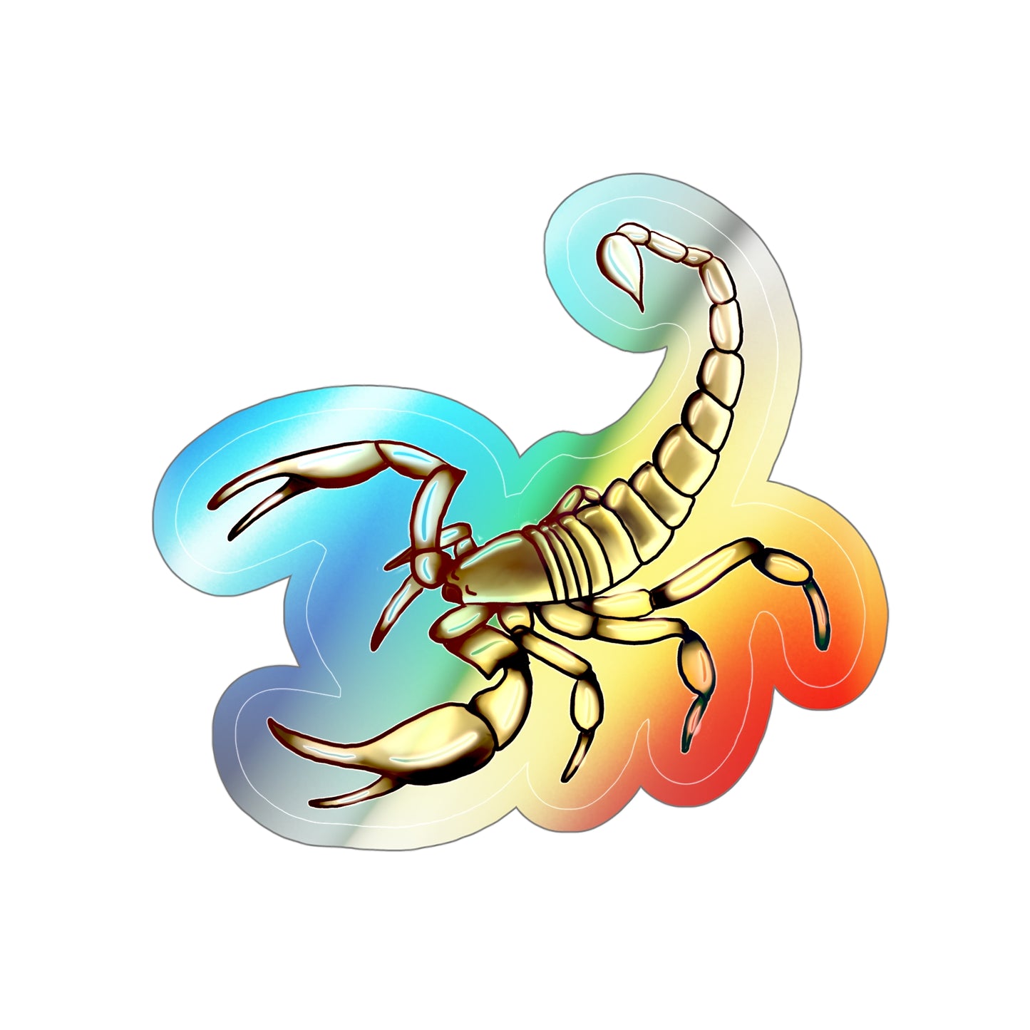 Scorpion Holographic Die-cut Sticker Paper products Printify   