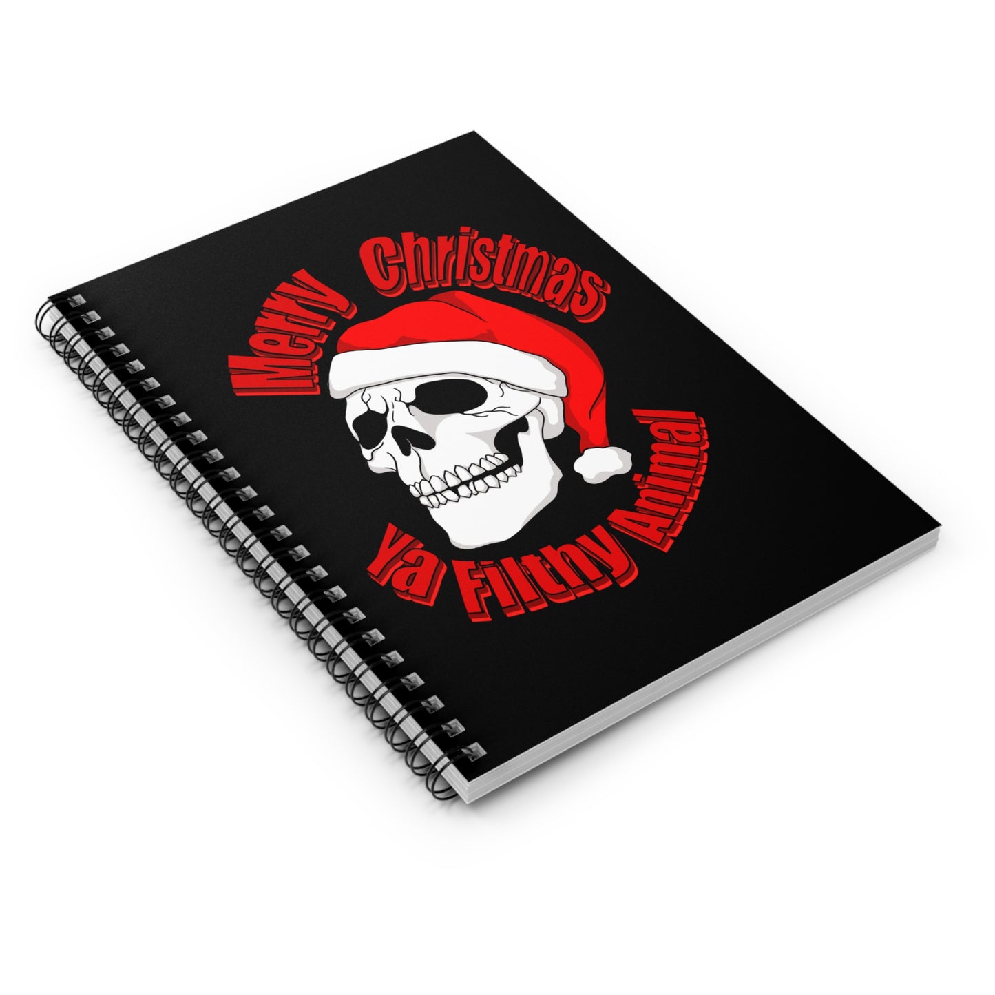 Merry christmas ya filthy animal Spiral Notebook - Ruled Line Paper products Printify One Size  