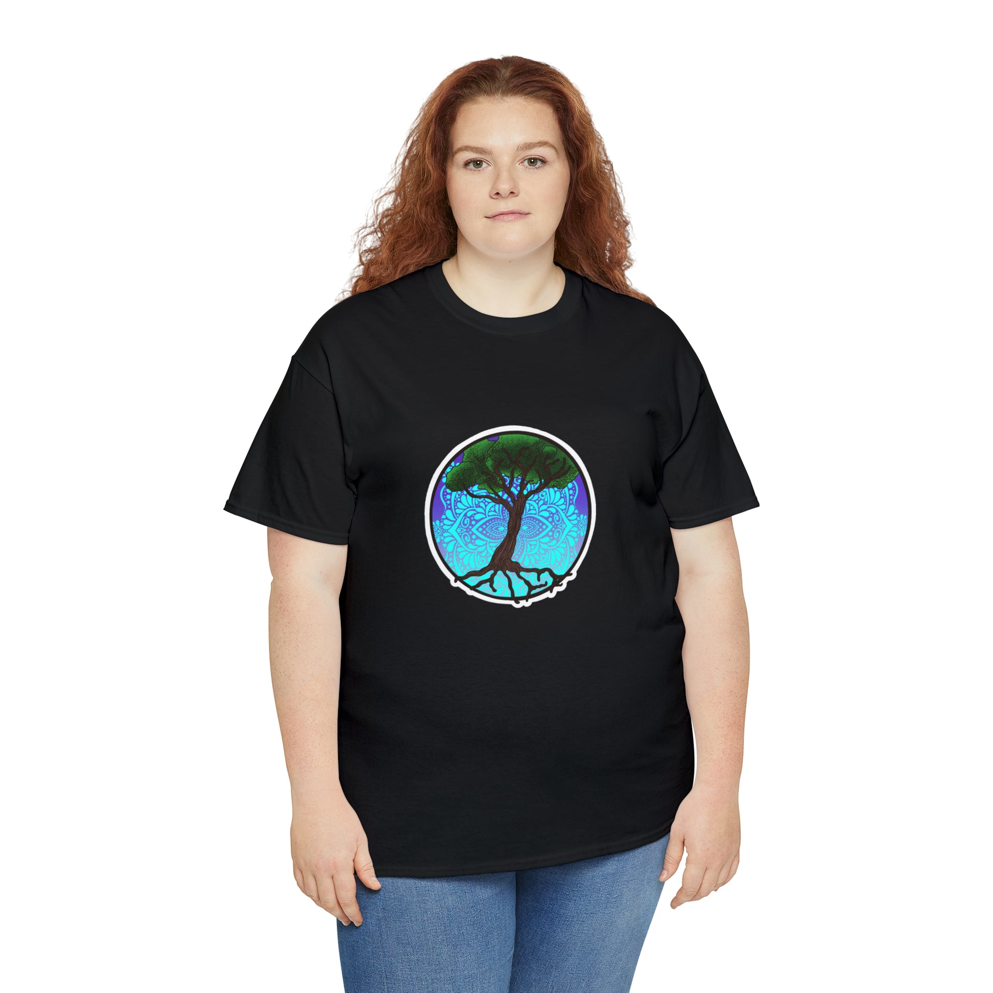 Tree of life Mandala Unisex Heavy Cotton Tee T-Shirt Printify   