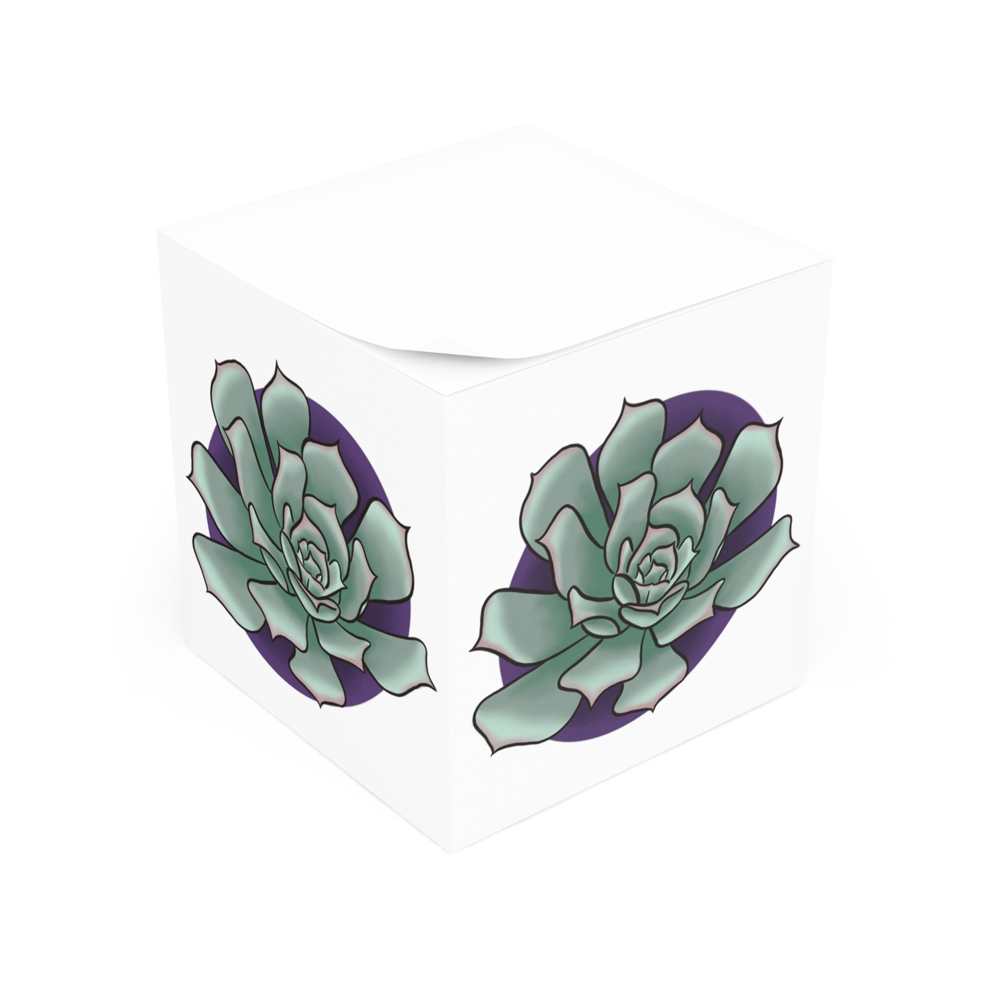 Succulent note cube Paper products Printify   