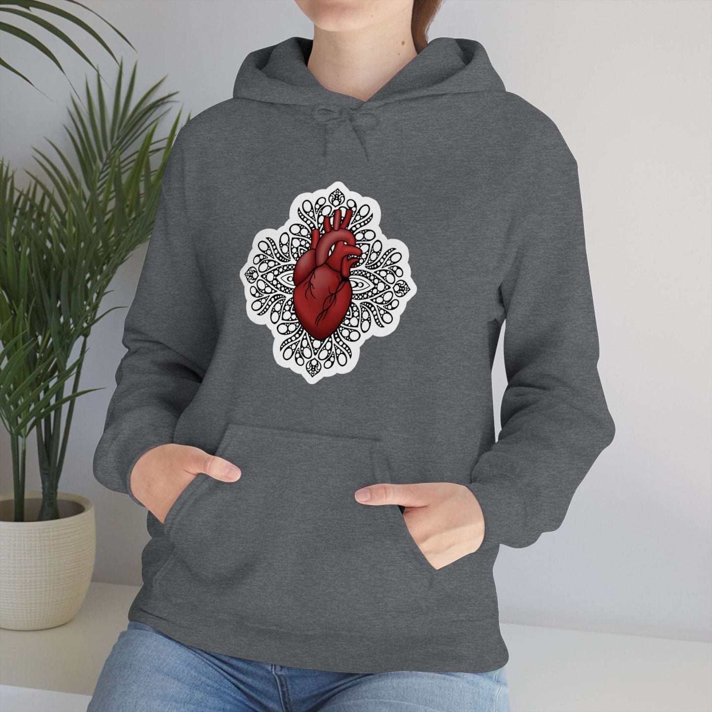 Anatomical Heart Mandala Unisex Heavy Blend™ Hooded Sweatshirt Hoodie Printify   