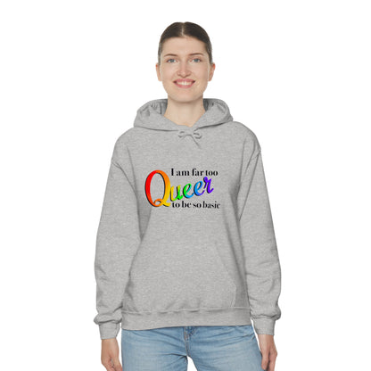 Far too queer Pride Unisex Heavy Blend™ Hooded Sweatshirt Hoodie Printify Sport Grey S 