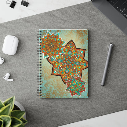 Light Mandalas Wire bound Softcover Notebook, A5 Paper products Printify   