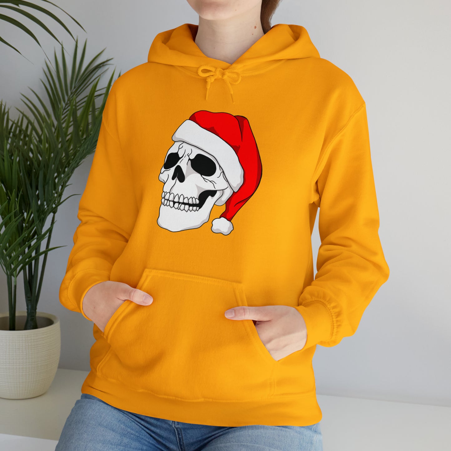 Santa Skull Unisex Heavy Blend™ Hooded Sweatshirt Hoodie Printify   